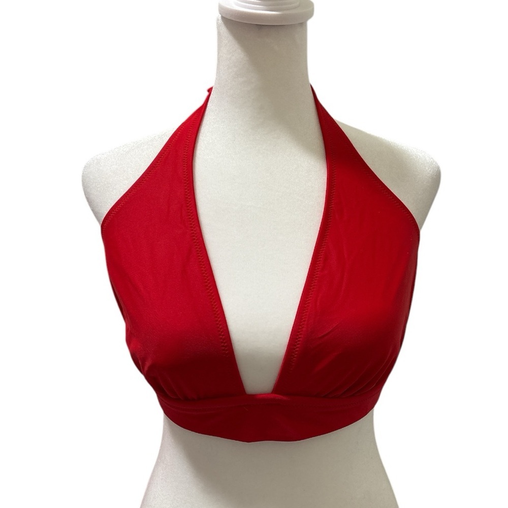 J. Crew Swim Halter Bikini Top Red Hot Summer Classic NWT